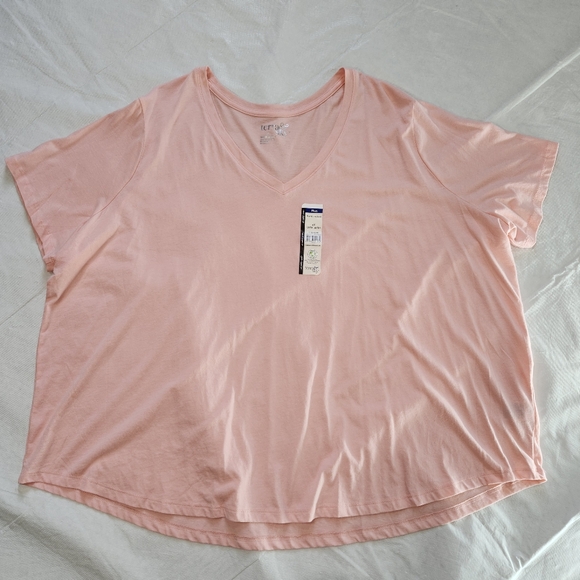 Terra & Sky Size 4X Women's Pink V-Neck Top - Picture 2 of 7
